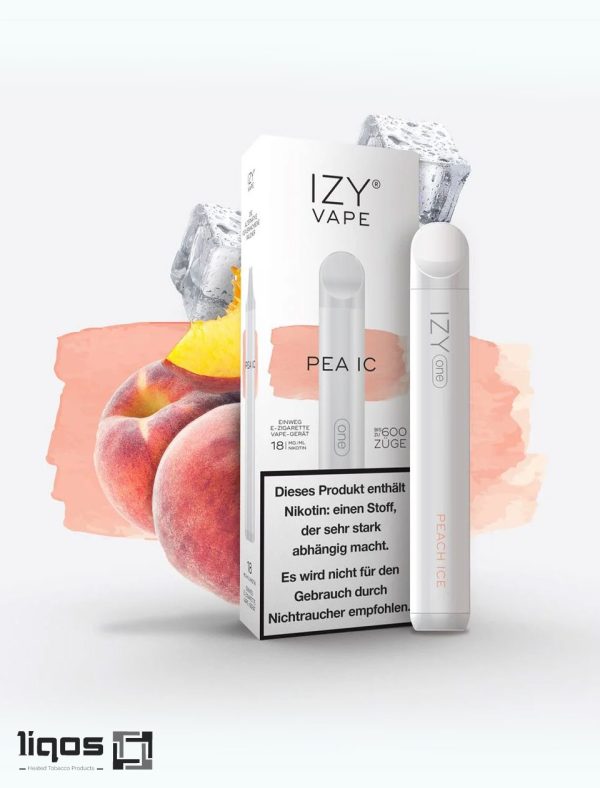 پاد یک بار مصرف 600 پاف ایزی هلو یخ IZY-vape-peach-ice